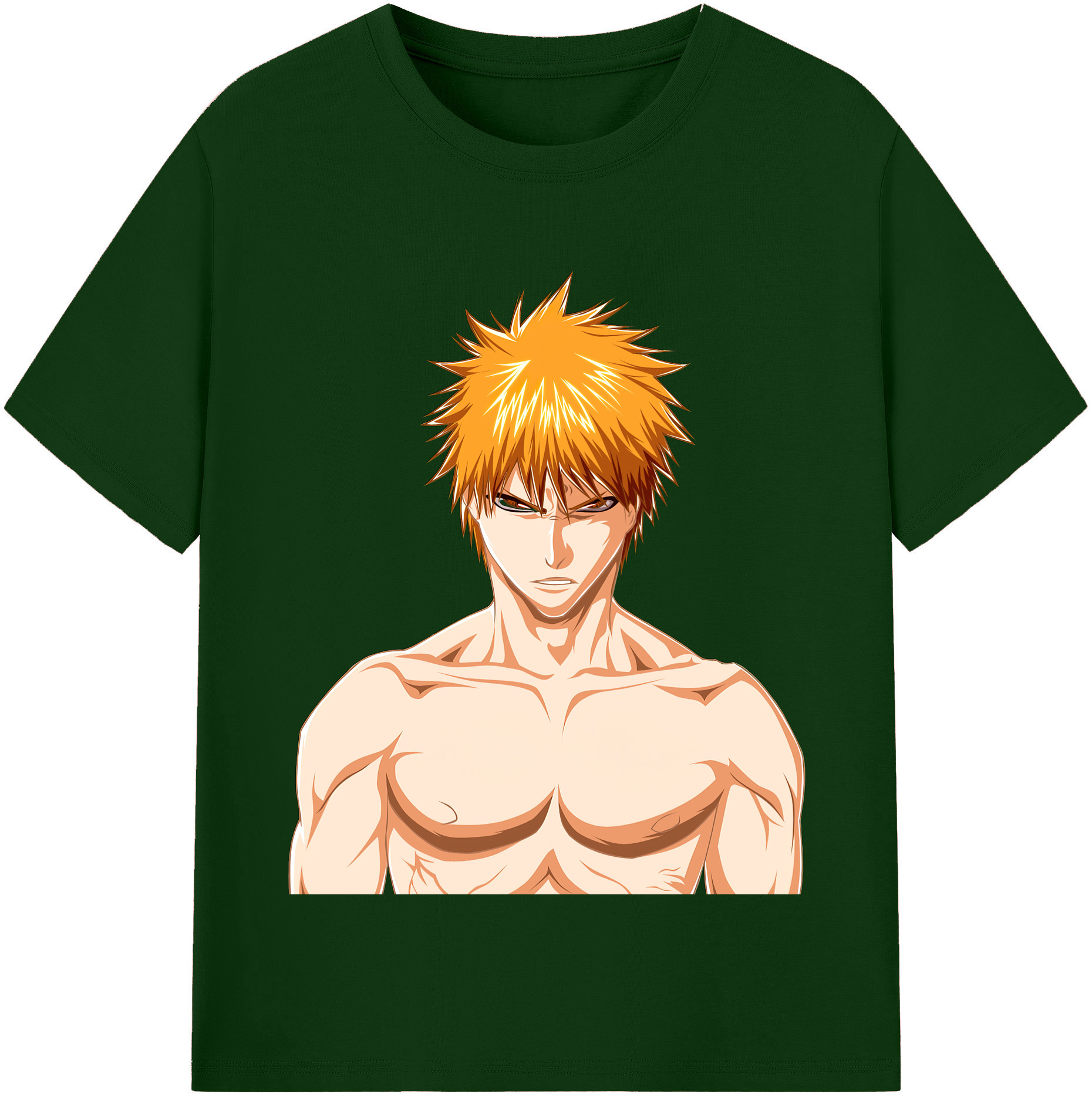 （画像用） ブリーチ 黒崎一護（くろさき いちご）BLEACH Kurosaki Ichigo 綿100％半袖Tシャツ（フロントプリント）